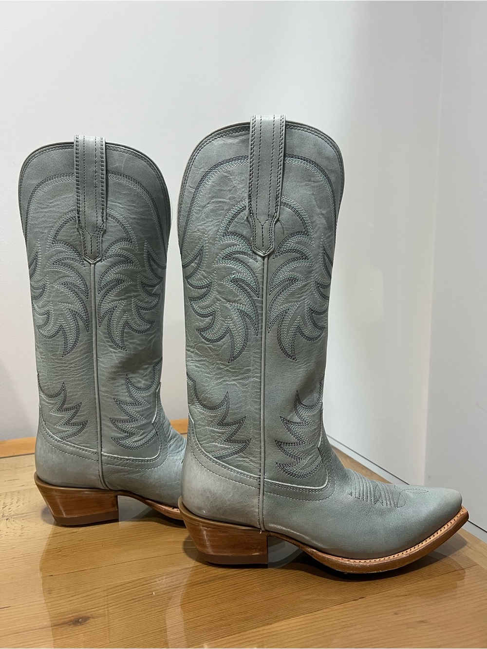 Tecovas The Annie Slate Blue size 7 Embroidered Western Heeled Boots